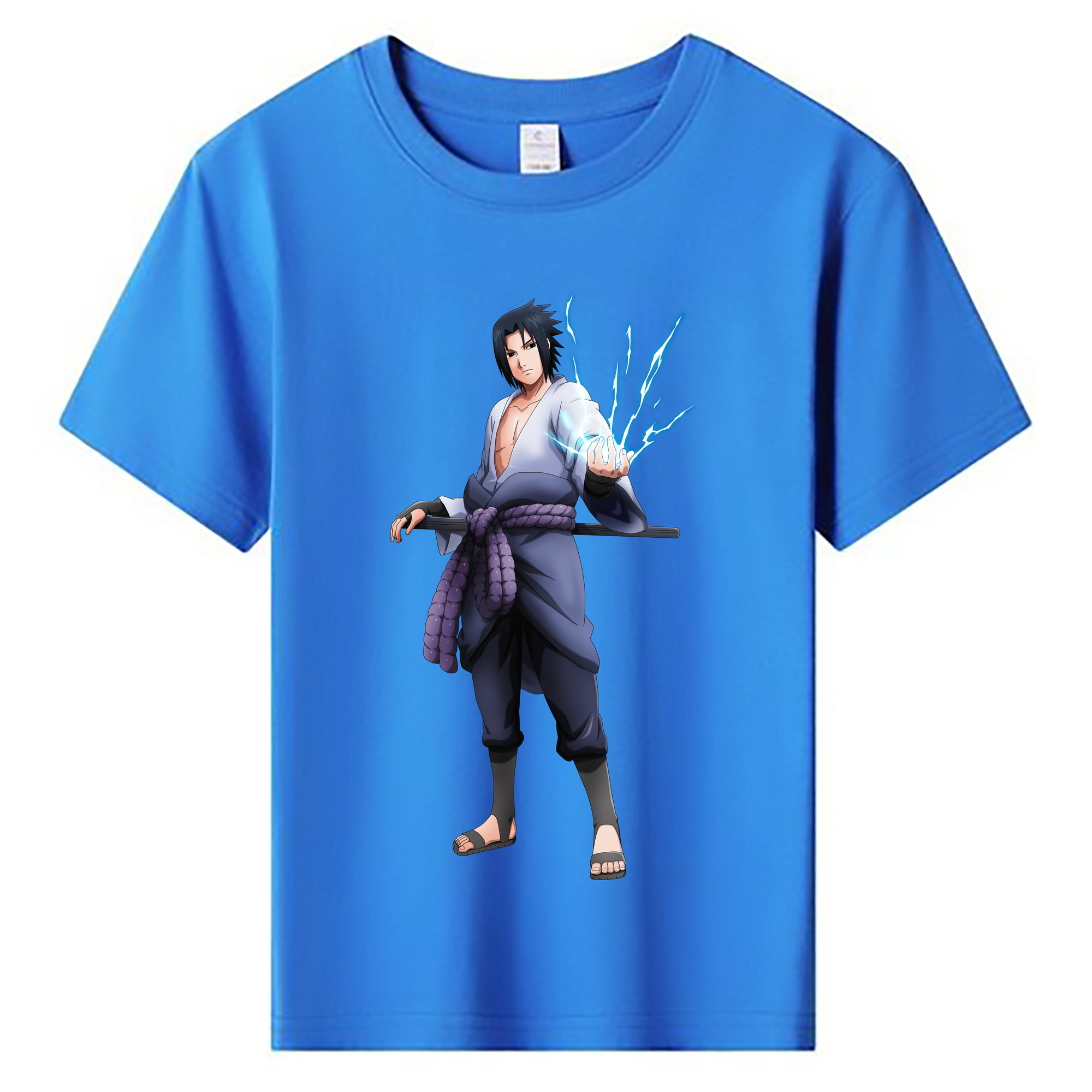 （画像用） NARUTO -ナルト- うちは サスケ Uchiha Sasuke 綿100％キッズTシャツ（フロントプリント）
